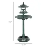Bird Bath Bowl, 3-in-1 Pedestal Birdbath with Bird Feeder and Flower Planter, Large Water Basin, Outdoor, Green - Image 3