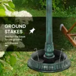 Bird Bath Bowl, 3-in-1 Pedestal Birdbath with Bird Feeder and Flower Planter, Large Water Basin, Outdoor, Green - Image 5