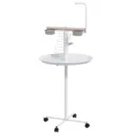 PawHut Bird Feeder Stand with Wheels, Perches, Feed Bowls, Round Tray, Bird Perch Stand for Parrots