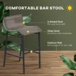 Bistro : 3-Piece High-Top Patio Set with Round Table and 2 Bar Stools in Black/Tan - Image 4