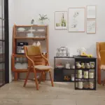 HOMCOM Black L-Shaped Desk 360° Rotating Home Office Corner Computer Desk with Storage - Image 7