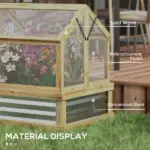 Raised Garden Bed with Cold Frame Greenhouse, Fir Wood and Galvanized Steel, Natural - Image 6