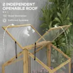 Raised Garden Bed with Cold Frame Greenhouse, Fir Wood and Galvanized Steel, Natural - Image 7