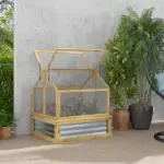 Raised Garden Bed with Cold Frame Greenhouse, Fir Wood and Galvanized Steel, Natural - Image 10