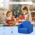 Blue 2-in-1 Kids Sofa and Table Chair Set Convertible Toddler Lounge Multifunctional Armrest Chair for Play - Image 5