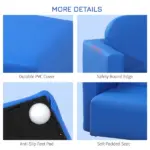 Blue 2-in-1 Kids Sofa and Table Chair Set Convertible Toddler Lounge Multifunctional Armrest Chair for Play - Image 6