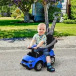 Blue 3 In 1 Ride on Push Cars for Toddlers with Horn Music Light Function - Image 2