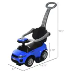 Blue 3 In 1 Ride on Push Cars for Toddlers with Horn Music Light Function - Image 3