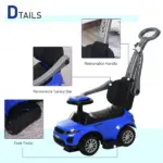 Blue 3 In 1 Ride on Push Cars for Toddlers with Horn Music Light Function - Image 5