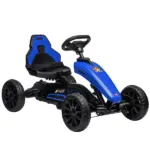 Blue Pedal Go Kart for Kids with Swing Axle and Shock-Absorbing Wheels - Image 11