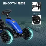 Blue Pedal Go Kart for Kids with Swing Axle and Shock-Absorbing Wheels - Image 6