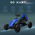 Blue Pedal Go Kart for Kids with Swing Axle and Shock-Absorbing Wheels - Image 8