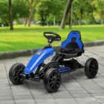 Blue Pedal Go Kart for Kids with Swing Axle and Shock-Absorbing Wheels - Image 10