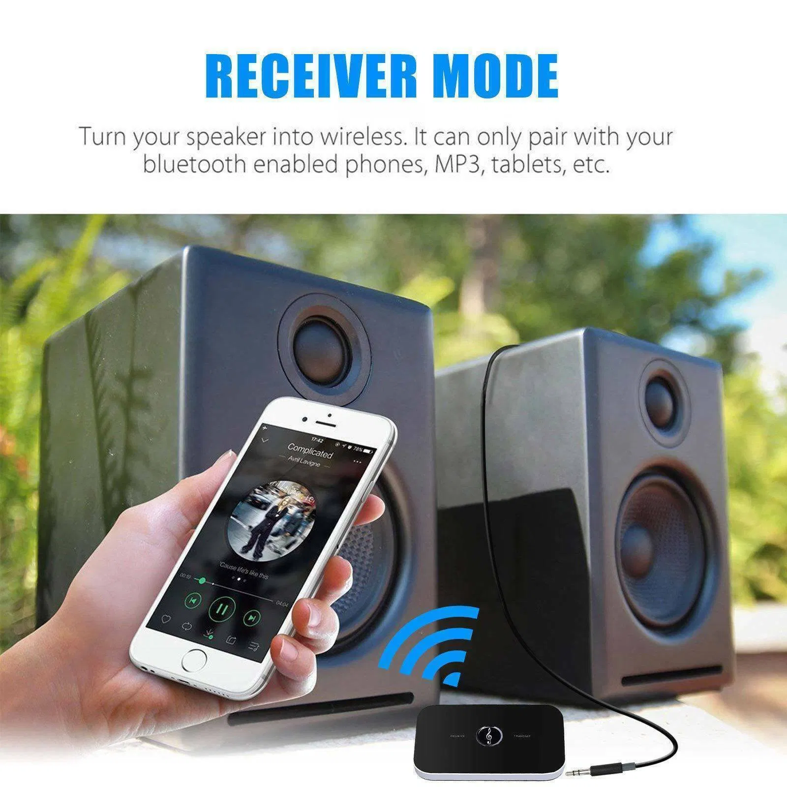 Bluetooth 5.0 Transmitter Receiver 2 in 1 3.5mm Audio Adapter