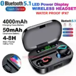 Bluetooth 5.0 TWS Wireless Earbuds with IPX7 Water Resistance
