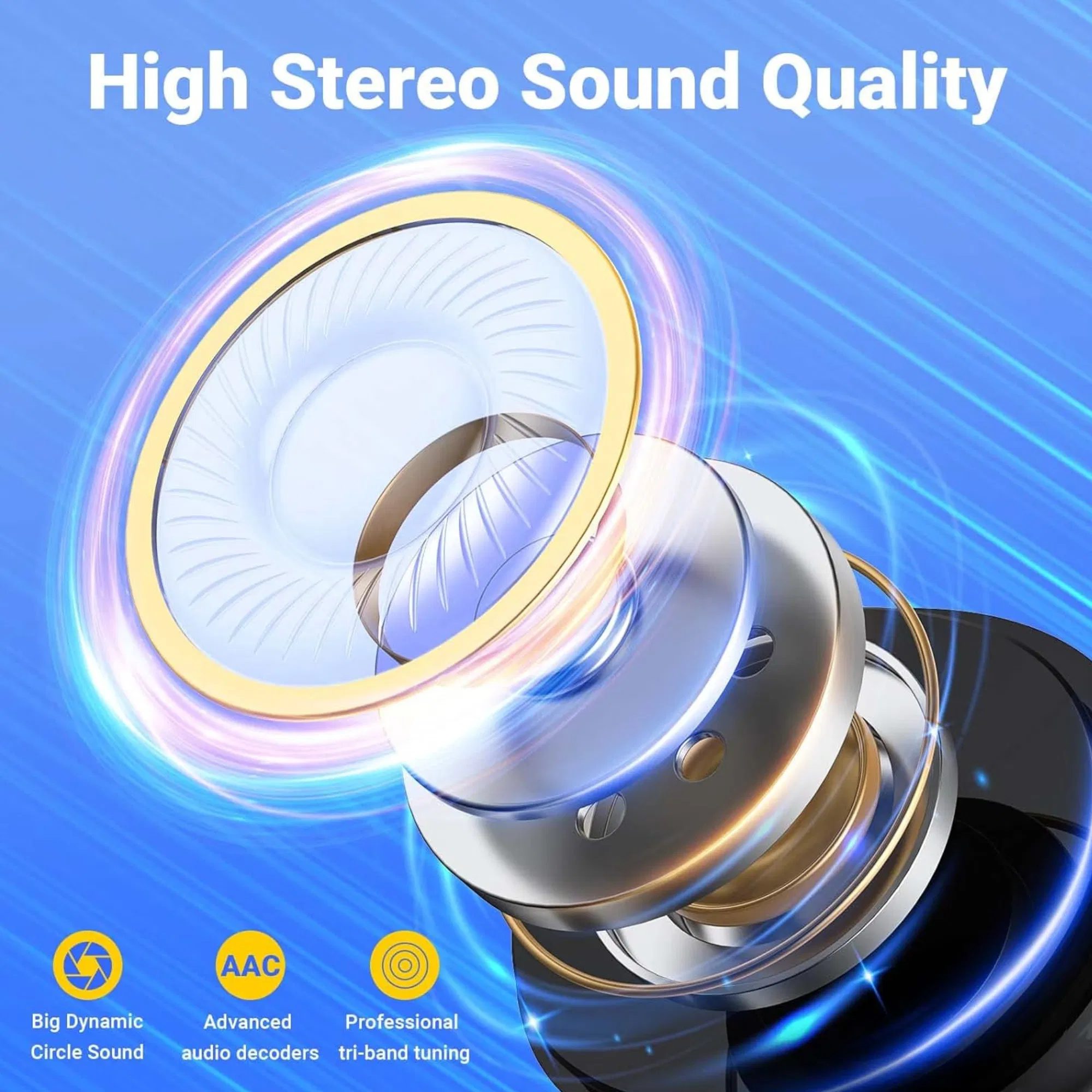 Bluetooth 5.3 Trucker Wireless Earbuds Headset with Noise Cancelling Microphone