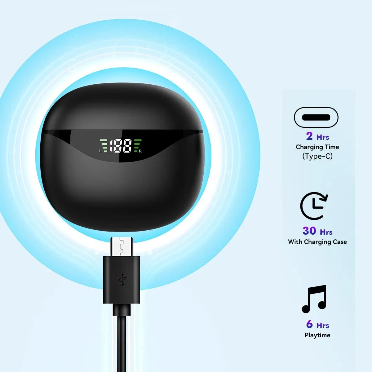 Bluetooth 5.3 Trucker Wireless Earbuds Headset with Noise Cancelling Microphone