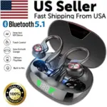 Bluetooth 5.1 TWS Wireless Earbuds with Charging Case and LED Display