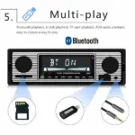 Bluetooth Vintage Style Car FM Radio MP3 Player with USB and AUX - Image 6