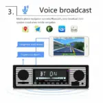 Bluetooth Vintage Style Car FM Radio MP3 Player with USB and AUX - Image 8