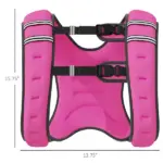 Soozier Body Weighted Vest with Pocket, Soft Skin-Friendly Weighted Workout Vest, Adjustable Weighted Running Equipment, 17.6 lbs., Pink - Image 3