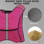 Soozier Body Weighted Vest with Pocket, Soft Skin-Friendly Weighted Workout Vest, Adjustable Weighted Running Equipment, 17.6 lbs., Pink - Image 5