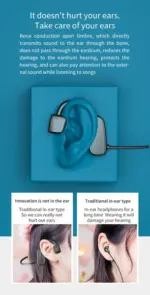Bluetooth 5.1 Open-Ear Bone Conduction Headphones with Microphone - Image 6