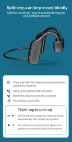 Bluetooth 5.1 Open-Ear Bone Conduction Headphones with Microphone - Image 2