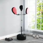Boxing Bag with Stand, Adjustable Height Punching Speed Bag with 2 Target Arms, for Training, Exercise, Black - Image 2