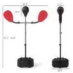 Boxing Bag with Stand, Adjustable Height Punching Speed Bag with 2 Target Arms, for Training, Exercise, Black - Image 3