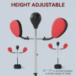 Boxing Bag with Stand, Adjustable Height Punching Speed Bag with 2 Target Arms, for Training, Exercise, Black - Image 5