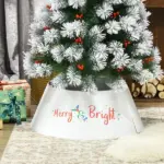 HOMCOM 26 Inch Steel Christmas Tree Collar Cream White - Image 2