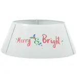 HOMCOM 26 Inch Steel Christmas Tree Collar Cream White