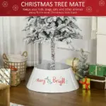 HOMCOM 26 Inch Steel Christmas Tree Collar Cream White - Image 4