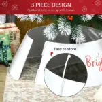 HOMCOM 26 Inch Steel Christmas Tree Collar Cream White - Image 6