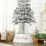HOMCOM 26 Inch Steel Christmas Tree Collar Cream White - Image 8
