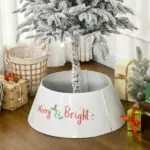HOMCOM 26 Inch Steel Christmas Tree Collar Cream White - Image 10