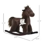 Plush Rocking Horse with Animal Sounds and Bear Toy Brown for Ages 3+ - Image 3