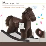 Plush Rocking Horse with Animal Sounds and Bear Toy Brown for Ages 3+ - Image 4
