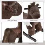 Plush Rocking Horse with Animal Sounds and Bear Toy Brown for Ages 3+ - Image 6