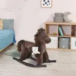 Plush Rocking Horse with Animal Sounds and Bear Toy Brown for Ages 3+ - Image 10