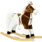 Brown Rocking Horse with Sound and Saddle, Engaging Toy for Toddlers 3-8 Years Old - Image 11