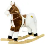 Brown Rocking Horse with Sound and Saddle, Engaging Toy for Toddlers 3-8 Years Old