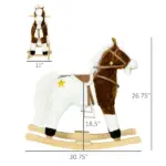 Brown Rocking Horse with Sound and Saddle, Engaging Toy for Toddlers 3-8 Years Old - Image 3