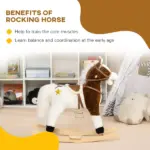 Brown Rocking Horse with Sound and Saddle, Engaging Toy for Toddlers 3-8 Years Old - Image 6