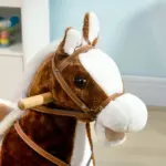 Brown Rocking Horse with Sound and Saddle, Engaging Toy for Toddlers 3-8 Years Old - Image 9