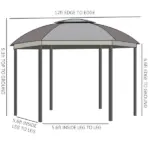 Brown Steel Gazebo Paradise: 12x12 Party Tent with Double Roof, Curtains and Netting - Image 3