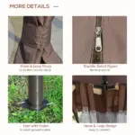 Brown Steel Gazebo Paradise: 12x12 Party Tent with Double Roof, Curtains and Netting - Image 5