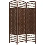 HOMCOM Brown Wave 3-Panel Folding Privacy Screen, Lightweight Room Divider for Home Office - Image 11