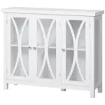 HOMCOM Buffet Sideboard Modern White Kitchen Cabinet with Glass Doors Storage for Dining Room Bedroom - Image 11